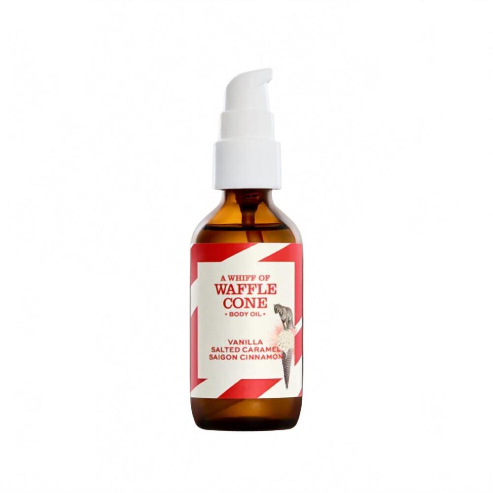 NEW IMAGINARY AUTHORS a whiff of waffle cone hydrating body oil in red